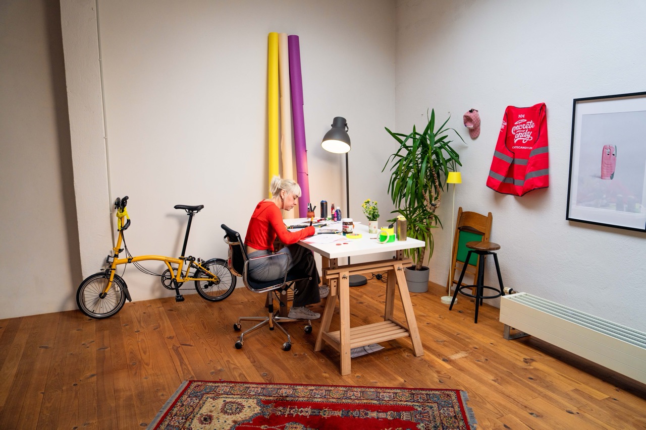 Kreativprozess im Studio während der Entwicklung des Motivs für das Nutella MOTION MURAL®.